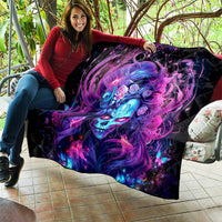 Lady Skull Quilt I'm Not Anti Social I'm Just Not User Friendly - Wonder Print Shop