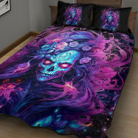 Lady Skull Quilt Bed Set I'm Not Anti Social I'm Just Not User Friendly - Wonder Print Shop