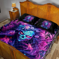 Lady Skull Quilt Bed Set I'm Not Anti Social I'm Just Not User Friendly - Wonder Print Shop