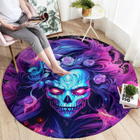 Lady Skull Round Carpet I'm Not Anti Social I'm Just Not User Friendly