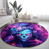 Lady Skull Round Carpet I'm Not Anti Social I'm Just Not User Friendly