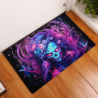 Lady Skull Rubber Doormat I'm Not Anti Social I'm Just Not User Friendly - Wonder Print Shop
