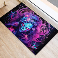 Lady Skull Rubber Doormat I'm Not Anti Social I'm Just Not User Friendly - Wonder Print Shop