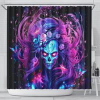 Lady Skull Shower Curtain I'm Not Anti Social I'm Just Not User Friendly