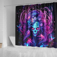 Lady Skull Shower Curtain I'm Not Anti Social I'm Just Not User Friendly