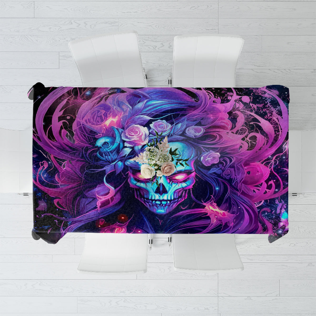 Lady Skull Tablecloth I'm Not Anti Social I'm Just Not User Friendly - Wonder Print Shop