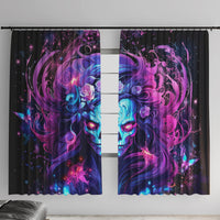 Lady Skull Window Curtain I'm Not Anti Social I'm Just Not User Friendly - Wonder Print Shop