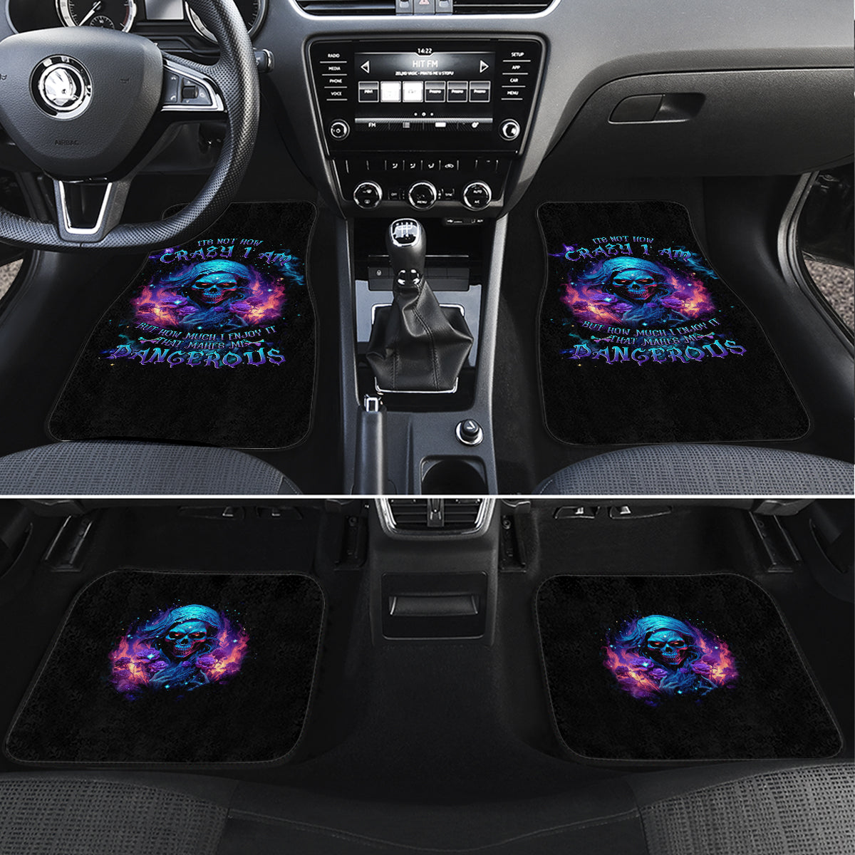 Flame Skull Car Mats Its Not How Crazy I Am But How Much I enjoy It That Makes Me Dangeous - Wonder Print Shop