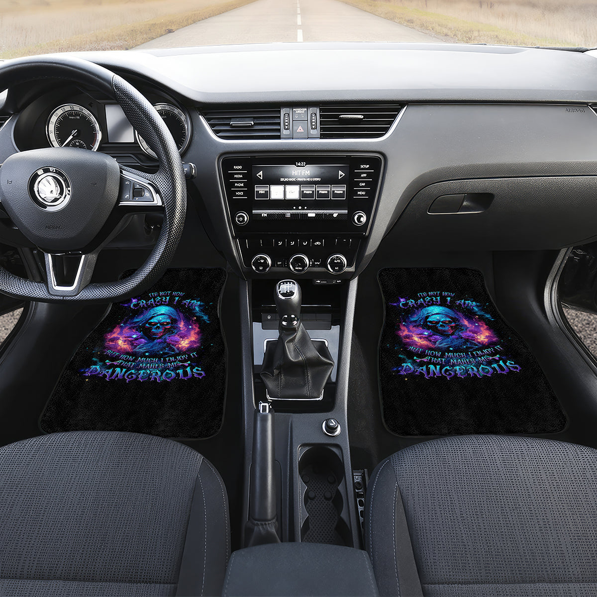 Flame Skull Car Mats Its Not How Crazy I Am But How Much I enjoy It That Makes Me Dangeous - Wonder Print Shop