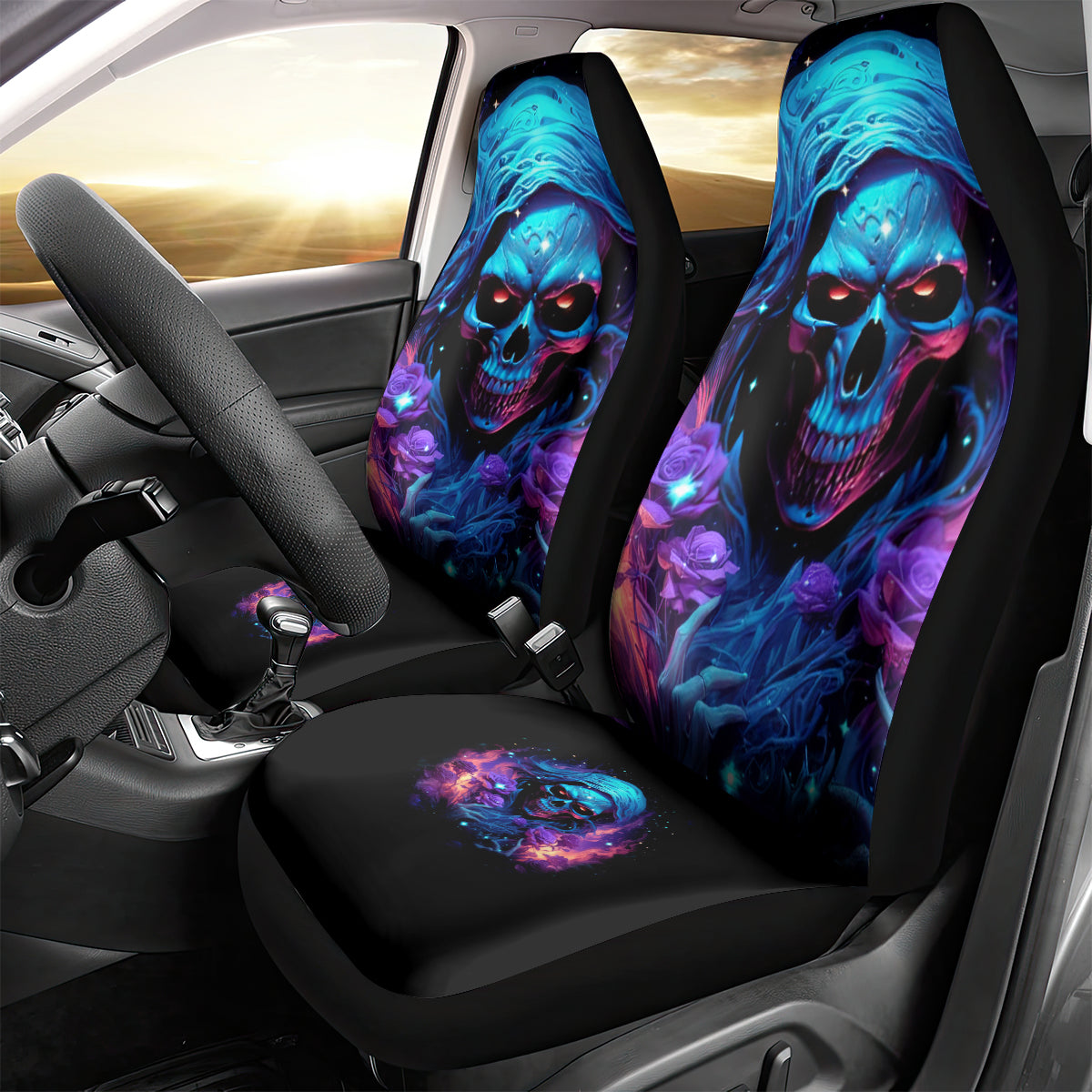 Flame Skull Car Seat Cover Its Not How Crazy I Am But How Much I enjoy It That Makes Me Dangeous - Wonder Print Shop