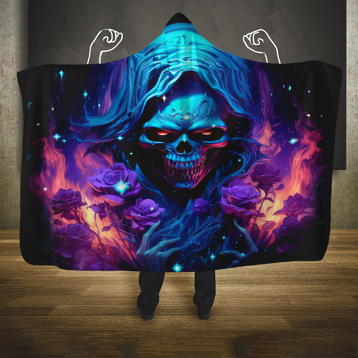 Flame Skull Hooded Blanket Its Not How Crazy I Am But How Much I enjoy It That Makes Me Dangeous