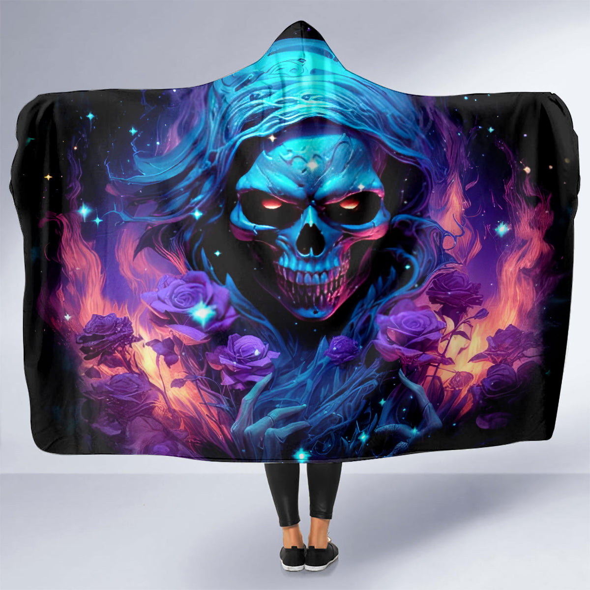 Flame Skull Hooded Blanket Its Not How Crazy I Am But How Much I enjoy It That Makes Me Dangeous