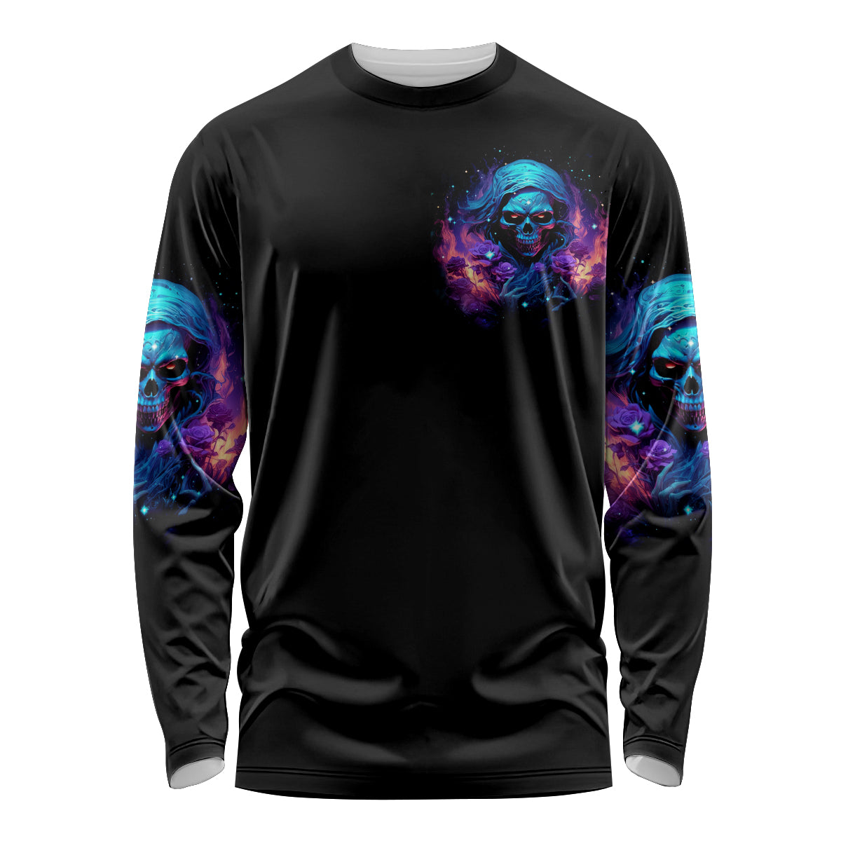 Flame Skull Long Sleeve Shirt Its Not How Crazy I Am But How Much I enjoy It That Makes Me Dangeous - Wonder Print Shop