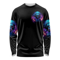 Flame Skull Long Sleeve Shirt Its Not How Crazy I Am But How Much I enjoy It That Makes Me Dangeous - Wonder Print Shop