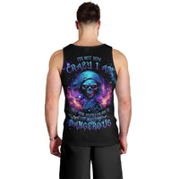 Flame Skull Men Tank Top Its Not How Crazy I Am But How Much I enjoy It That Makes Me Dangeous - Wonder Print Shop