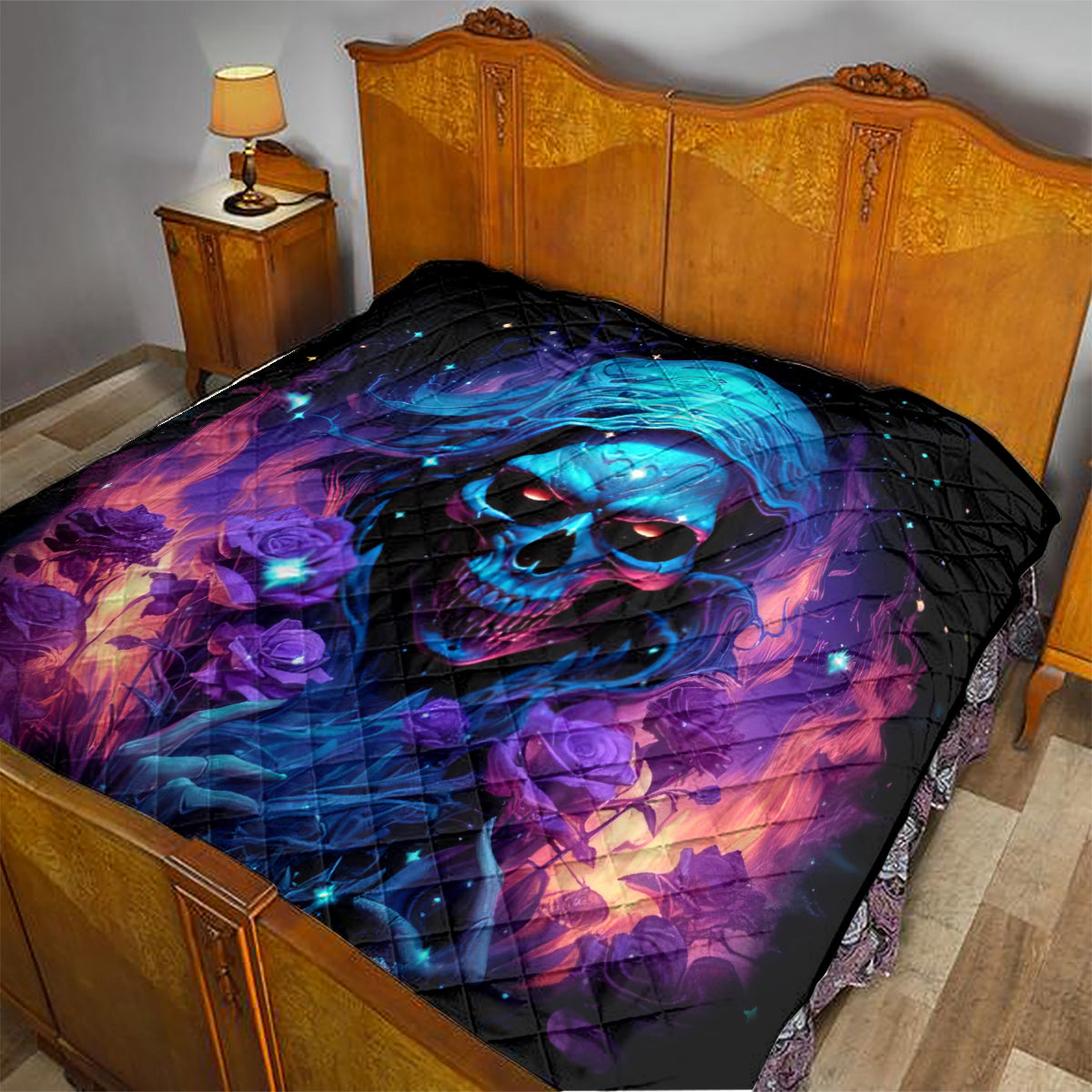 Flame Skull Quilt Its Not How Crazy I Am But How Much I enjoy It That Makes Me Dangeous - Wonder Print Shop