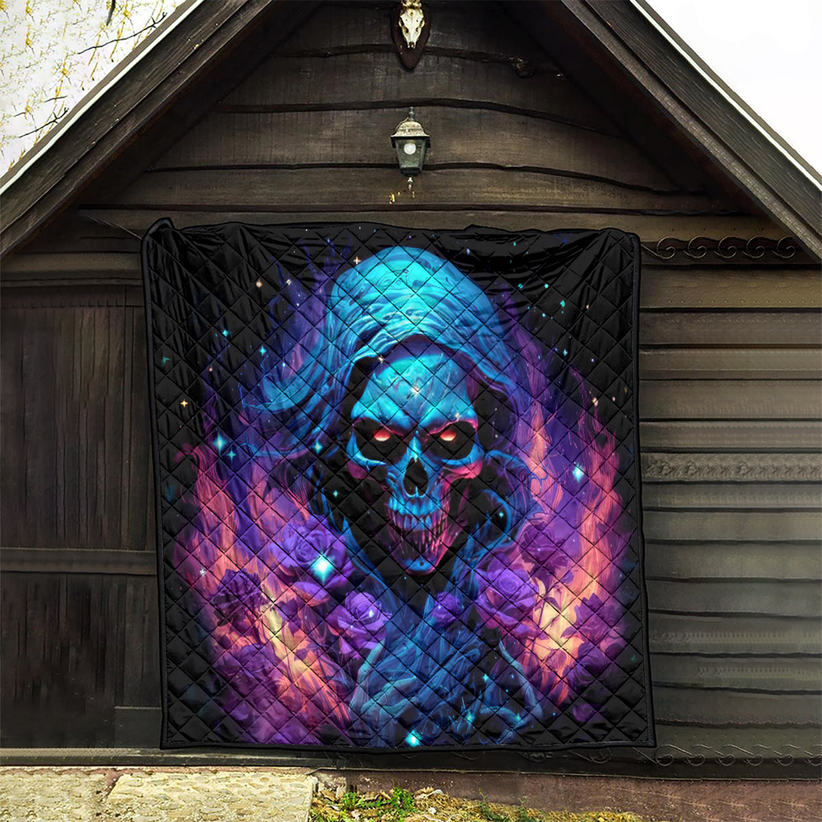 Flame Skull Quilt Its Not How Crazy I Am But How Much I enjoy It That Makes Me Dangeous - Wonder Print Shop