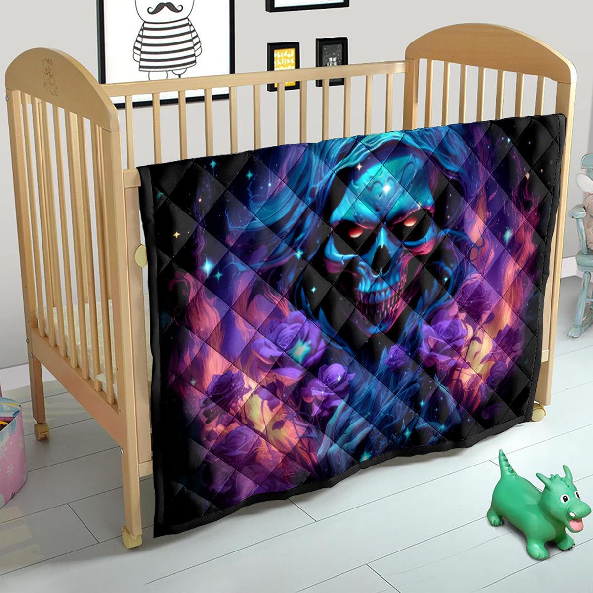 Flame Skull Quilt Its Not How Crazy I Am But How Much I enjoy It That Makes Me Dangeous - Wonder Print Shop