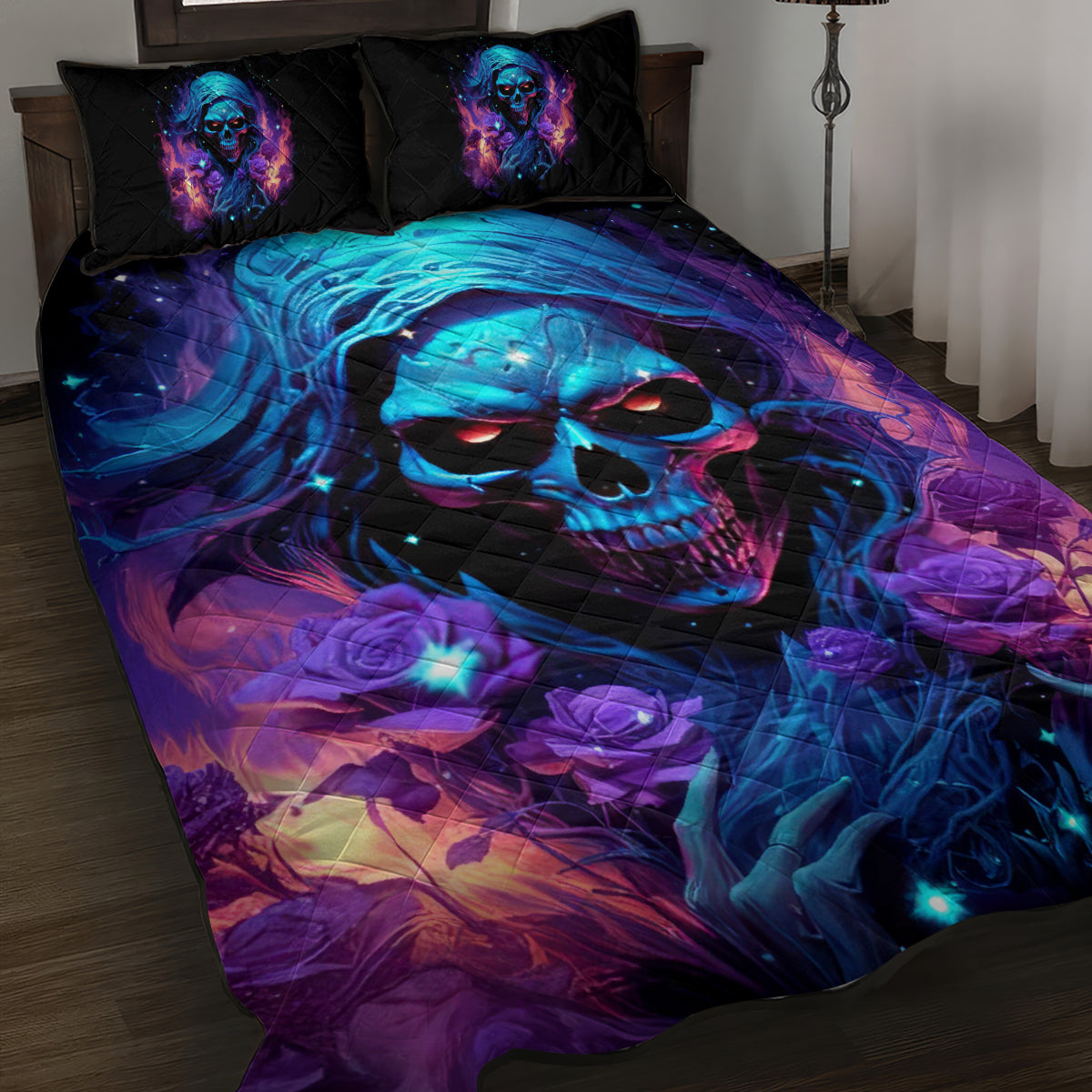 Flame Skull Quilt Bed Set Its Not How Crazy I Am But How Much I enjoy It That Makes Me Dangeous - Wonder Print Shop