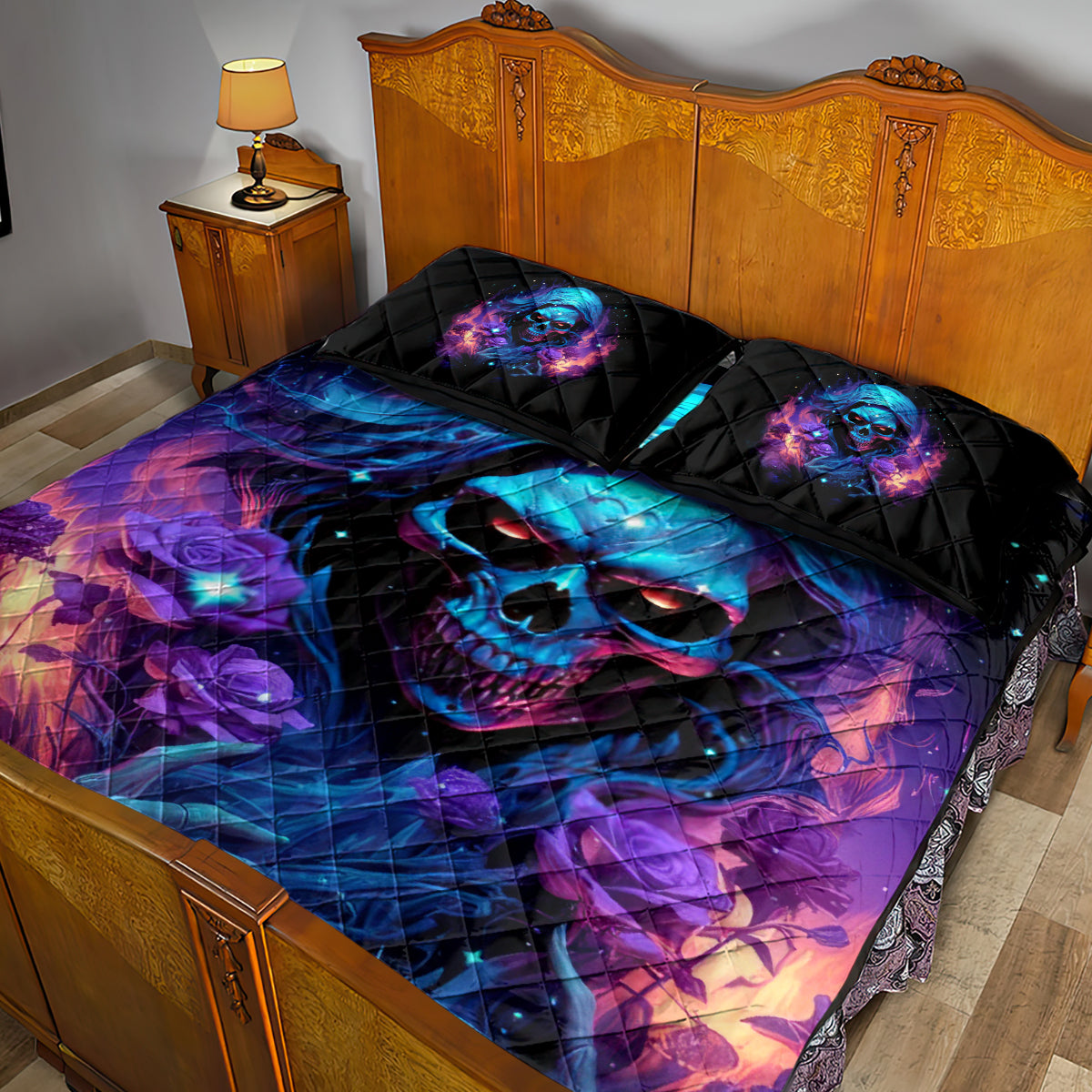 Flame Skull Quilt Bed Set Its Not How Crazy I Am But How Much I enjoy It That Makes Me Dangeous - Wonder Print Shop