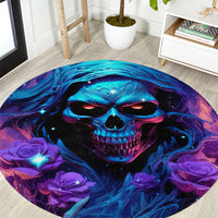 Flame Skull Round Carpet Its Not How Crazy I Am But How Much I enjoy It That Makes Me Dangeous