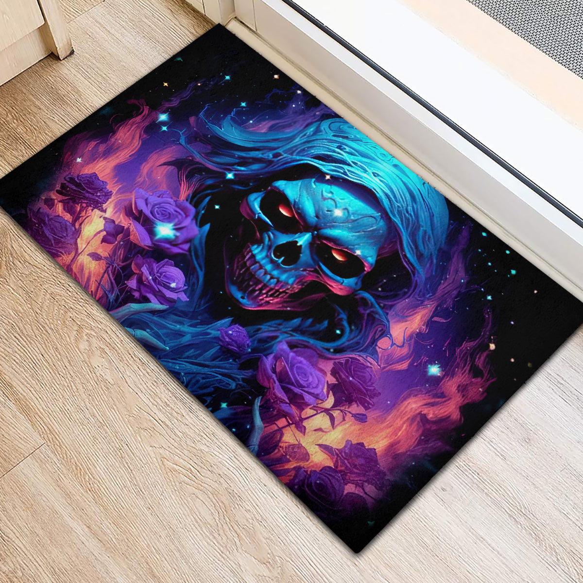 Flame Skull Rubber Doormat Its Not How Crazy I Am But How Much I enjoy It That Makes Me Dangeous - Wonder Print Shop