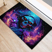 Flame Skull Rubber Doormat Its Not How Crazy I Am But How Much I enjoy It That Makes Me Dangeous - Wonder Print Shop