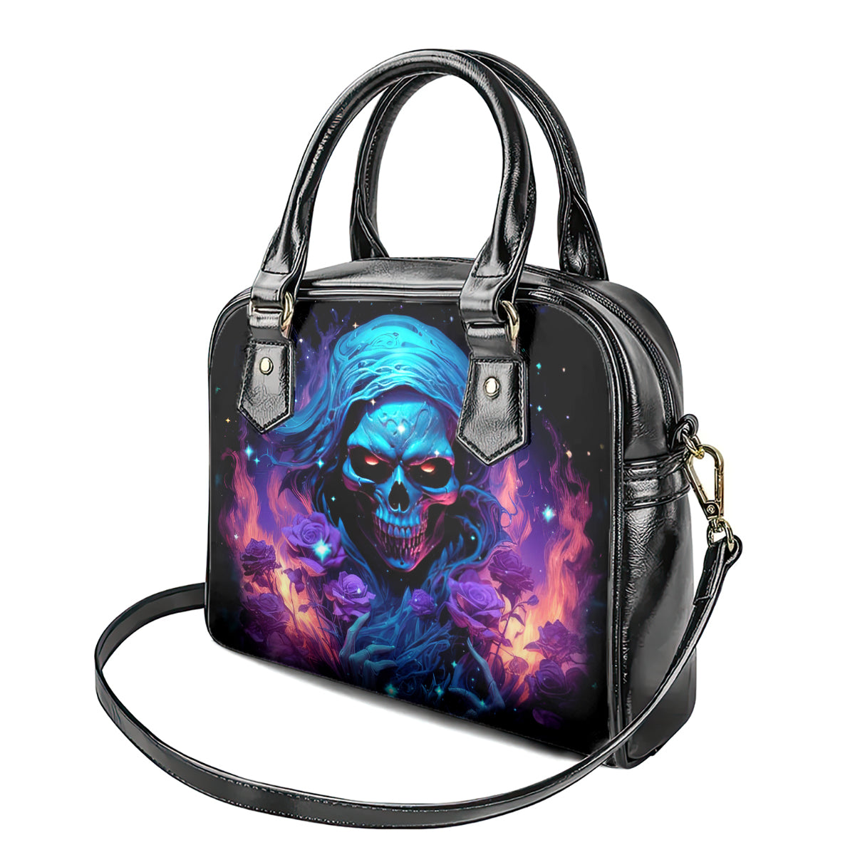 Flame Skull Shoulder Handbag Its Not How Crazy I Am But How Much I enjoy It That Makes Me Dangeous