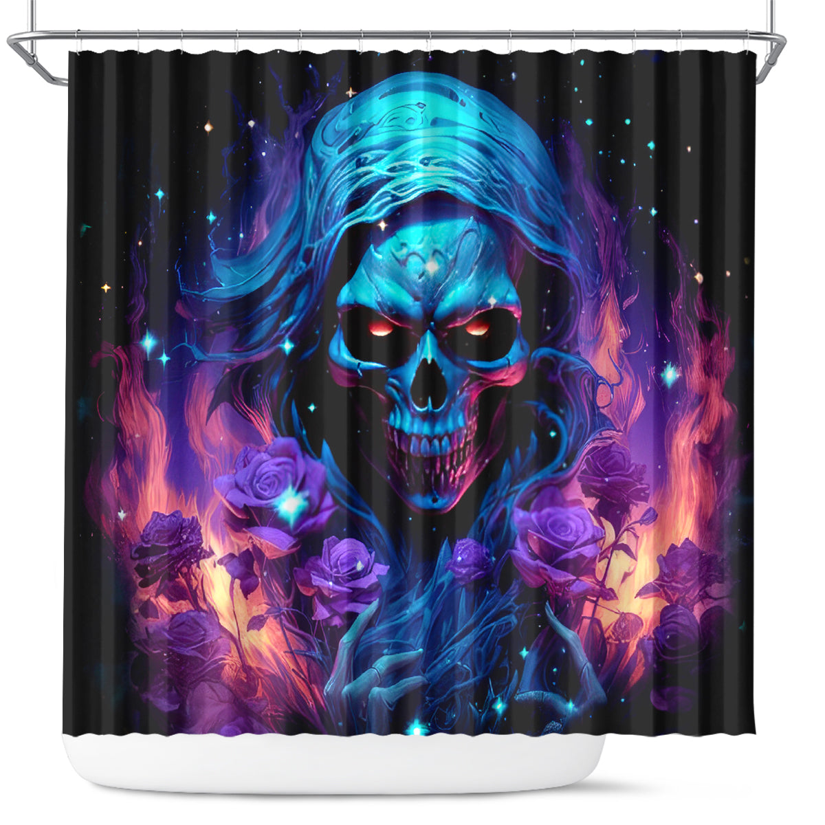 Flame Skull Shower Curtain Its Not How Crazy I Am But How Much I enjoy It That Makes Me Dangeous