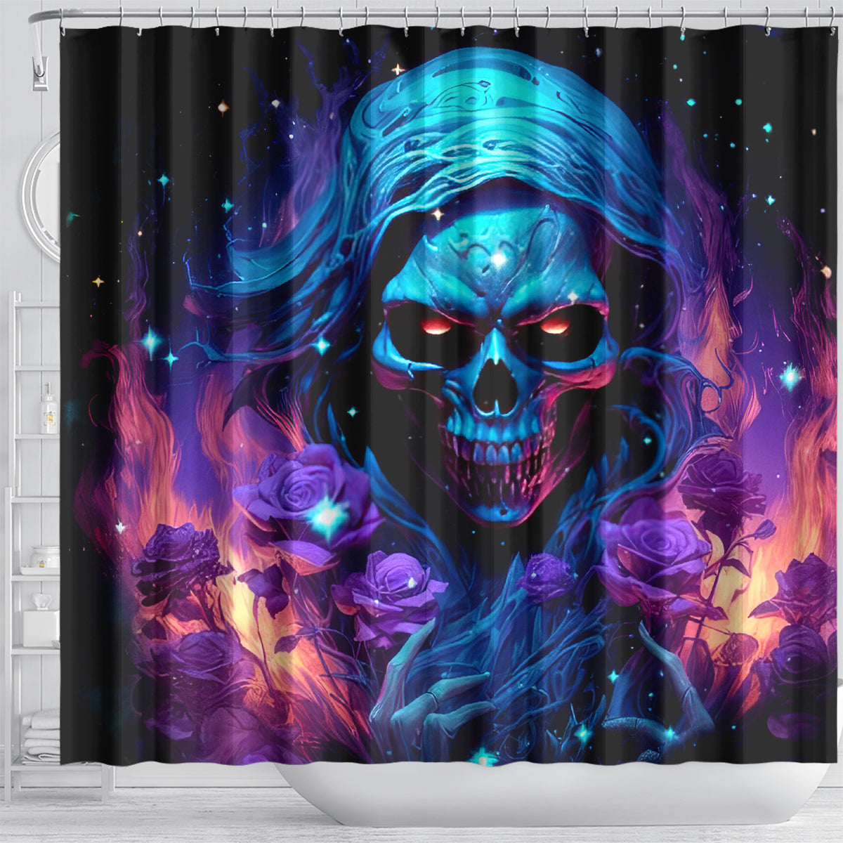 Flame Skull Shower Curtain Its Not How Crazy I Am But How Much I enjoy It That Makes Me Dangeous