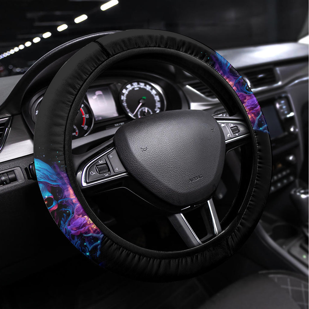 Flame Skull Steering Wheel Cover Its Not How Crazy I Am But How Much I enjoy It That Makes Me Dangeous - Wonder Print Shop