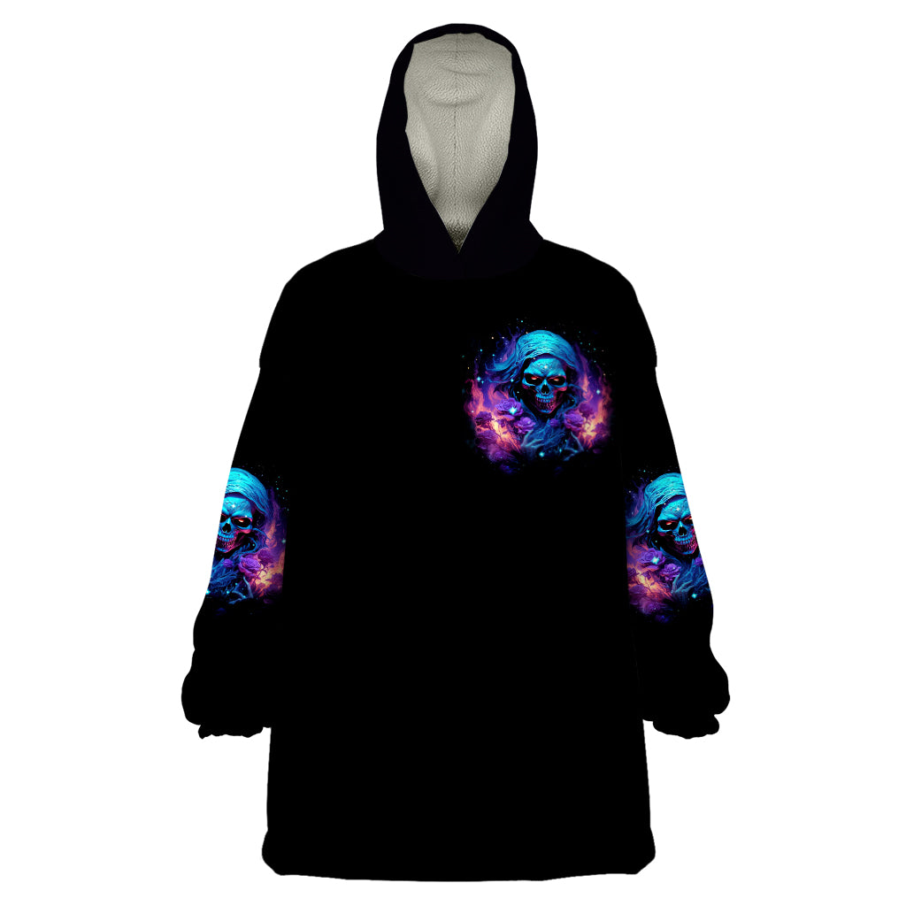 Flame Skull Wearable Blanket Hoodie Its Not How Crazy I Am But How Much I enjoy It That Makes Me Dangeous - Wonder Print Shop