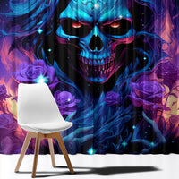 Flame Skull Window Curtain Its Not How Crazy I Am But How Much I enjoy It That Makes Me Dangeous - Wonder Print Shop