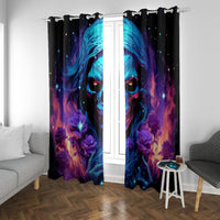 Flame Skull Window Curtain Its Not How Crazy I Am But How Much I enjoy It That Makes Me Dangeous - Wonder Print Shop