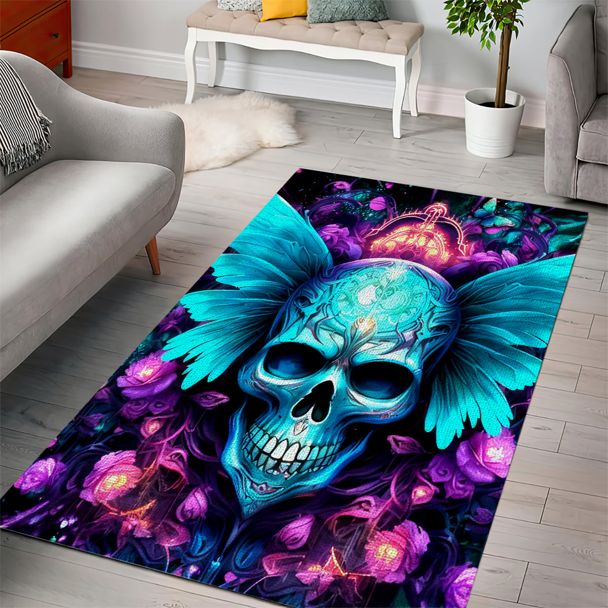 Fairy Skull Area Rug In My Next Life I Want To Be The Karme Fairy - Wonder Print Shop