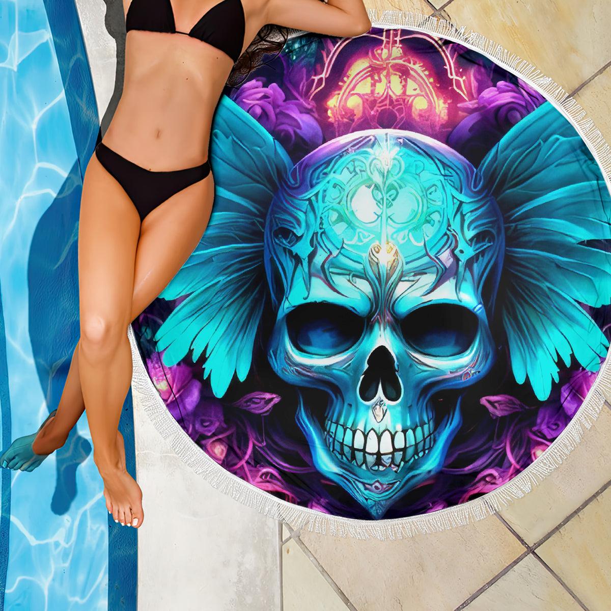 Fairy Skull Beach Blanket In My Next Life I Want To Be The Karme Fairy - Wonder Print Shop