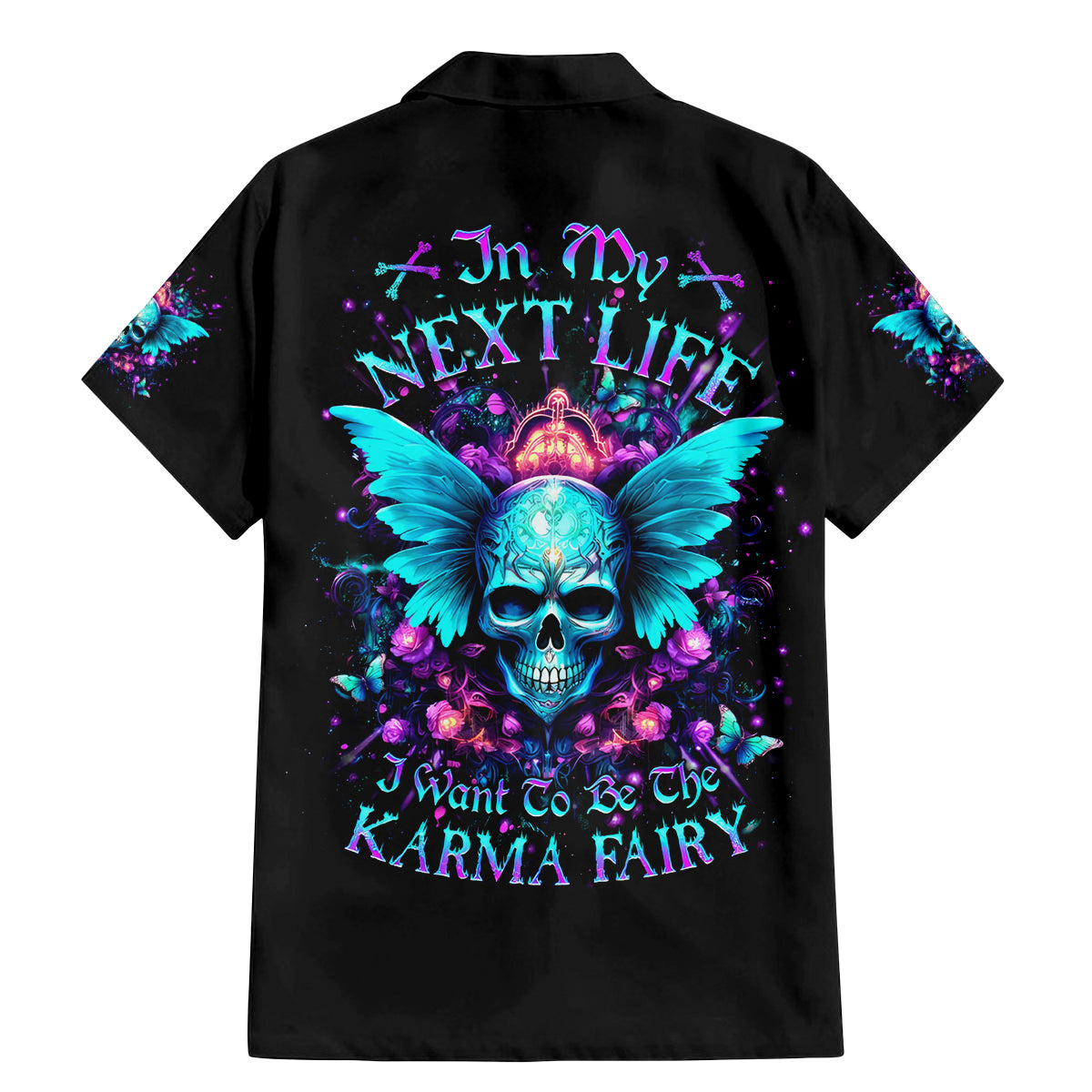Fairy Skull Family Matching Mermaid Dress and Hawaiian Shirt In My Next Life I Want To Be The Karme Fairy - Wonder Print Shop