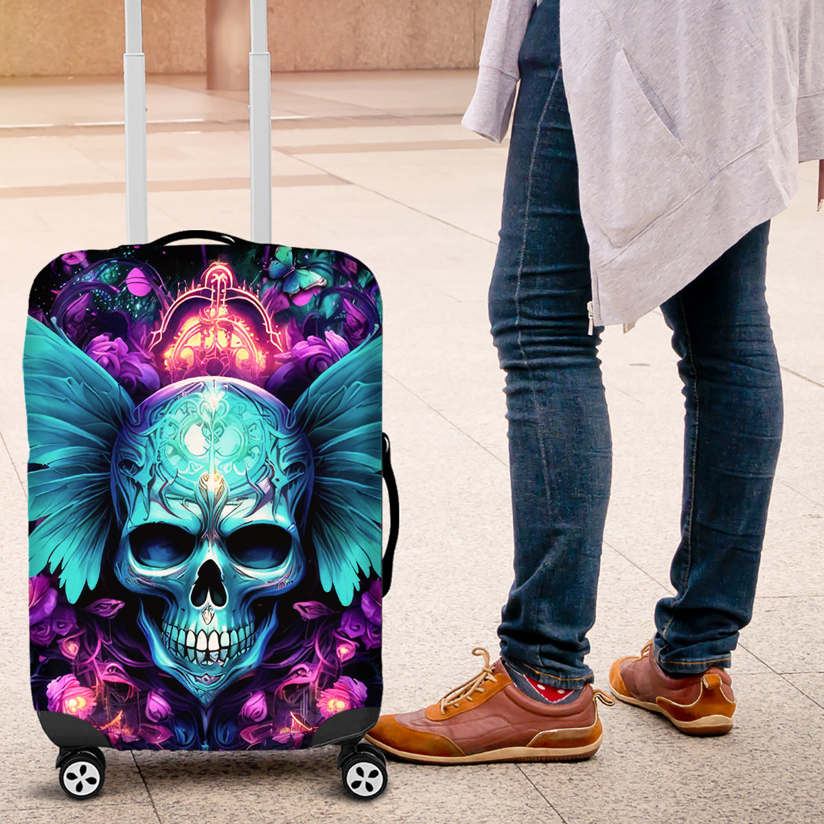Fairy Skull Luggage Cover In My Next Life I Want To Be The Karme Fairy - Wonder Print Shop