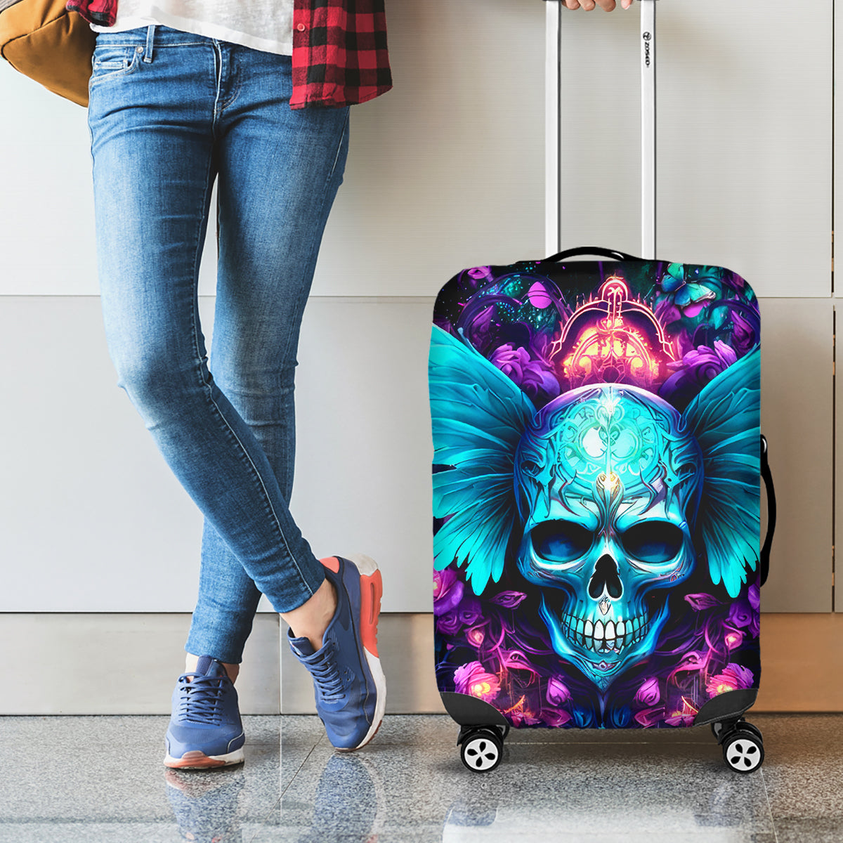 Fairy Skull Luggage Cover In My Next Life I Want To Be The Karme Fairy - Wonder Print Shop