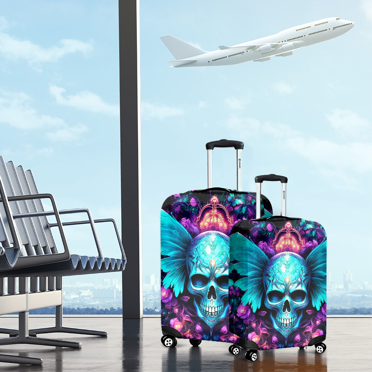 Fairy Skull Luggage Cover In My Next Life I Want To Be The Karme Fairy - Wonder Print Shop