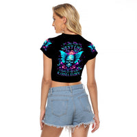 Fairy Skull Raglan Cropped T Shirt In My Next Life I Want To Be The Karme Fairy - Wonder Print Shop