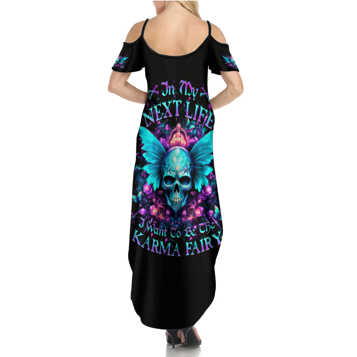 Fairy Skull Summer Maxi Dress In My Next Life I Want To Be The Karme Fairy - Wonder Print Shop