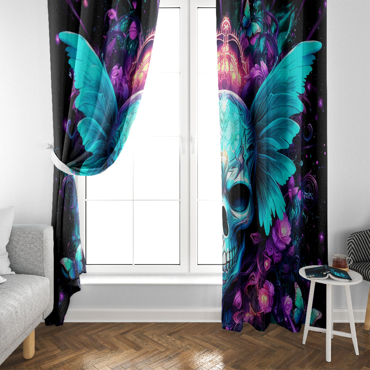 Fairy Skull Window Curtain In My Next Life I Want To Be The Karme Fairy - Wonder Print Shop