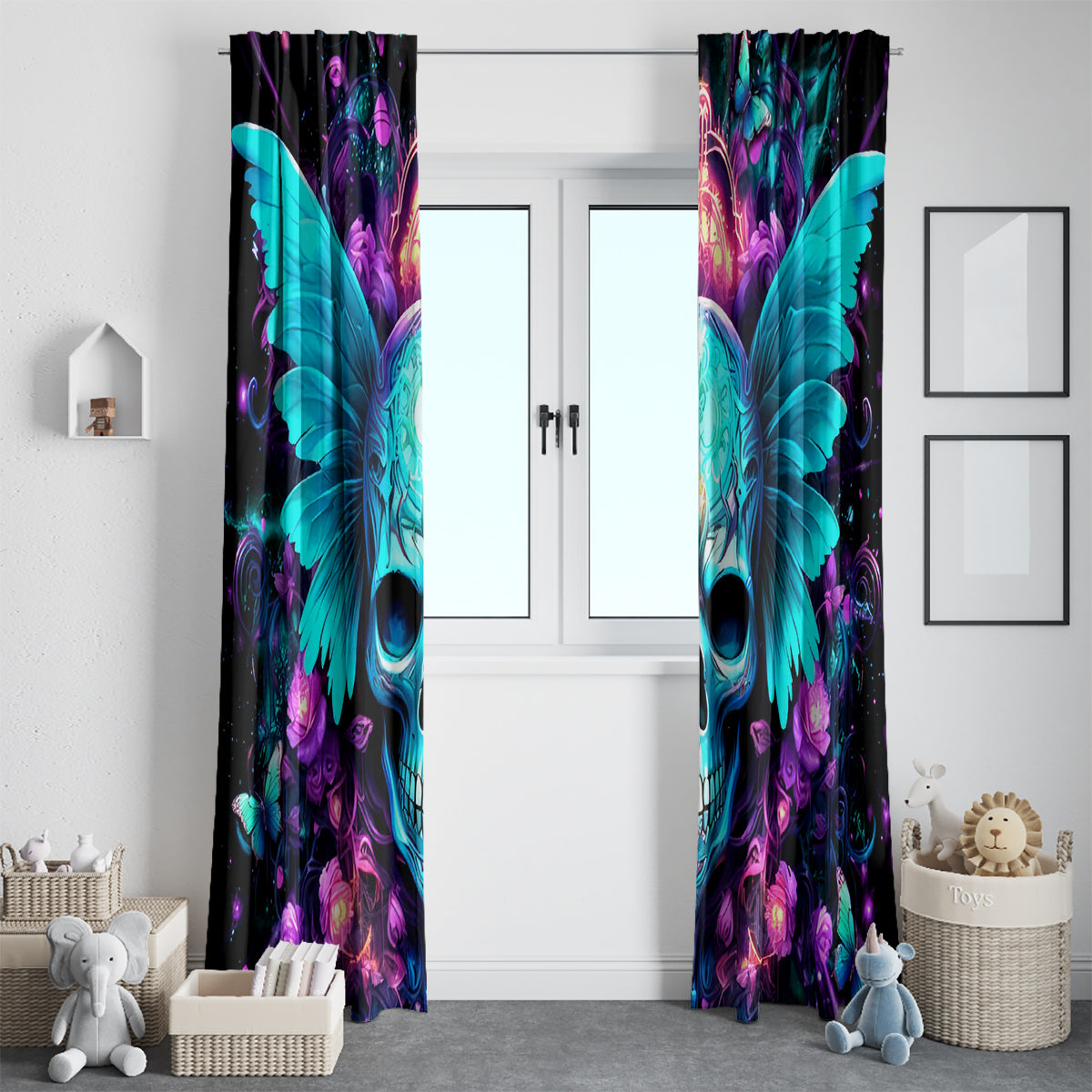 Fairy Skull Window Curtain In My Next Life I Want To Be The Karme Fairy - Wonder Print Shop