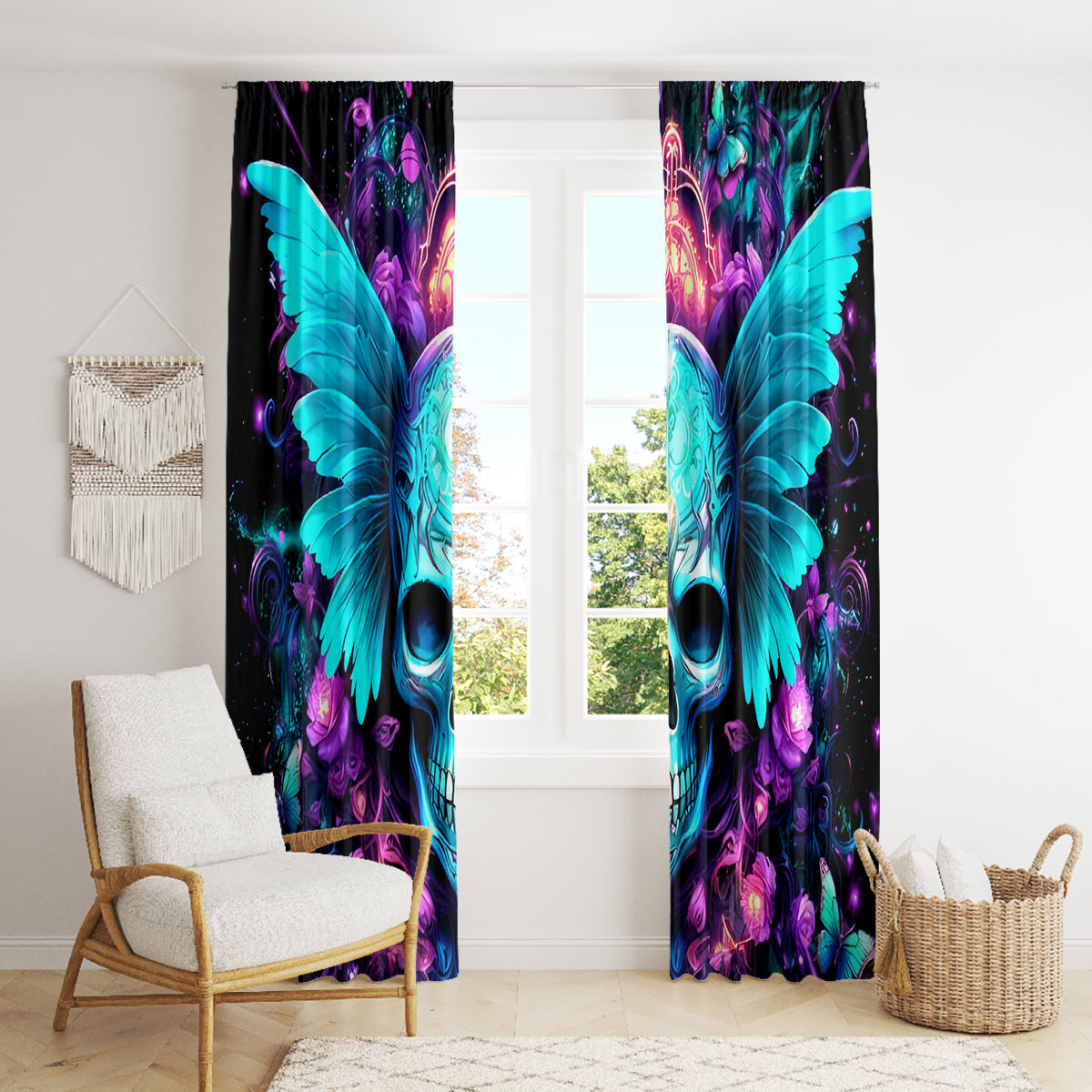 Fairy Skull Window Curtain In My Next Life I Want To Be The Karme Fairy - Wonder Print Shop