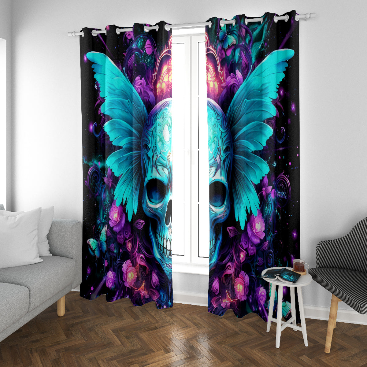 Fairy Skull Window Curtain In My Next Life I Want To Be The Karme Fairy - Wonder Print Shop