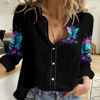 Fairy Skull Women Casual Shirt In My Next Life I Want To Be The Karme Fairy - Wonder Print Shop