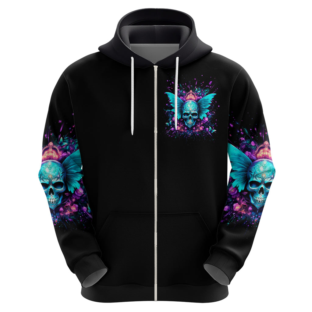 Fairy Skull Zip Hoodie In My Next Life I Want To Be The Karme Fairy - Wonder Print Shop