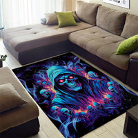 Reaper Skull Area Rug When I Was Born The Devil Said Oh Shit Competition - Wonder Print Shop