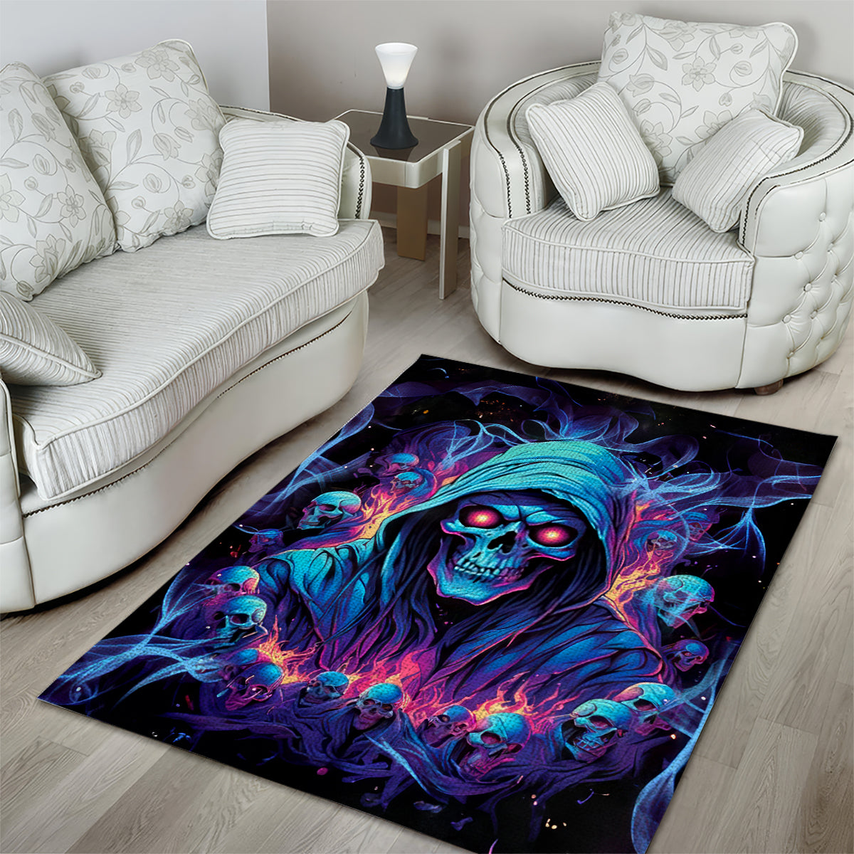 Reaper Skull Area Rug When I Was Born The Devil Said Oh Shit Competition - Wonder Print Shop